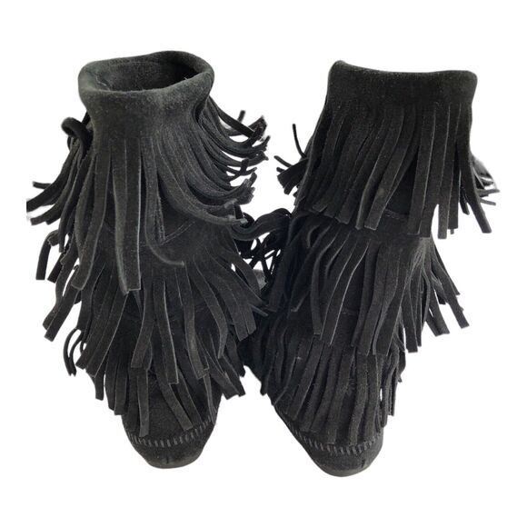 Minnetonka 3 layer fringe boots size 10 - Picture 3 of 9